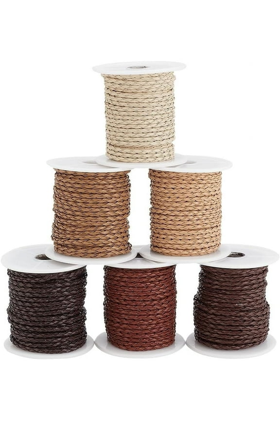65.6 Yards Leather Cord 3mm Round Leather Rope Rope Imitation Soft Cord Spool Leather Rope for Clothing Decor Shoelace Making Bolo Necklace Bracelet Weaving Bags
