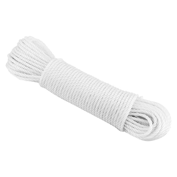 65.6 ft. 1/4" Flag Pole Rope - Clothesline Camping Utility Moving Rope - Shock Absorption - Nylon Braided Polypropylene for Tie, Pull, Swing, Gardening, Pool & Knot