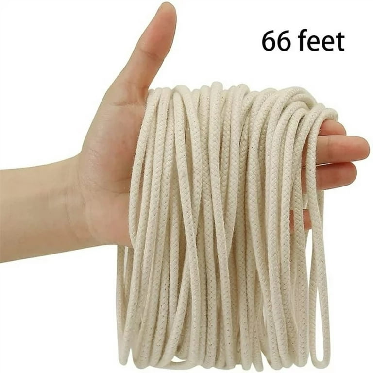 65.6Ft Candle Wick, Braided Candle Wick Spool, Cotton & Paper Interwoven  Core, Candle Wicks for Candle Making, Candle Wick Roll for DIY Candle Craft