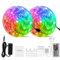 thumbnail image 1 of 65.6ft LED Strip Lights for Bedroom, Color Changing Tape Light 5050 RGB Rope Lights Bias Lighting with 44 Keys Remote for TV Backlight Wedding Party Home Decor, 1 of 9