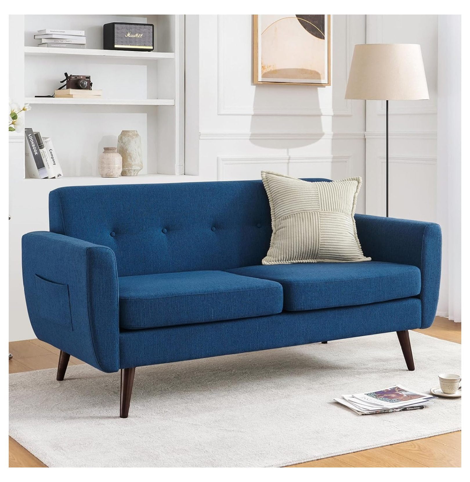 65.75" W Loveseat Sofa, Button Tufted Upholstered Small Couch