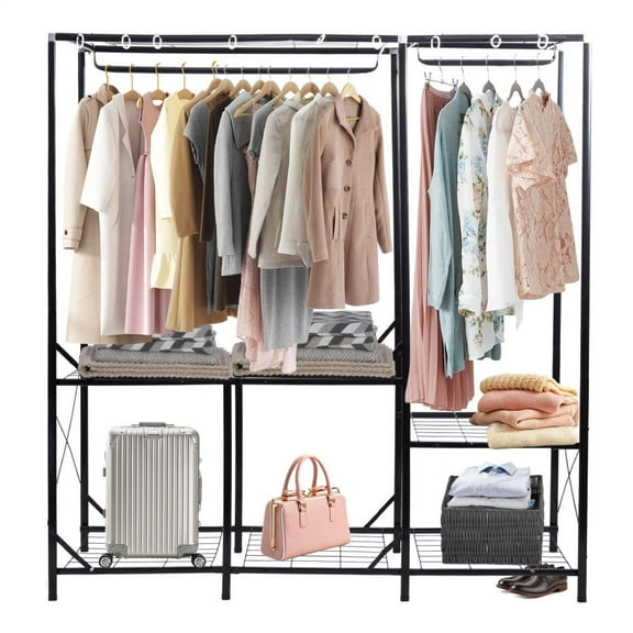 65.7in Foldable Wardrobe Closet, Heavy Duty 1984.1LBS Capacity Portable Closet for Bedroom Armoires