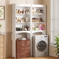 thumbnail image 1 of 65.9" Over the Toilet Storage Cabinet with 3 Adjustable Shelves – Rust-Proof for Laundry , White, 1 of 11