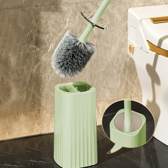 Up to 65% Off Aoujea Toilet Brush With Holder, Silicone Bristles Bathroom Cleaning Bowl Brush Kit ,Modern And Compact Toilet Cleaner Brush, Long Handle Bristles For Bathroom