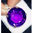 thumbnail image 1 of 65 Carat Beautiful Purple Amethyst Round 925 Solid Silver Pendant Gemstone, 1 of 2