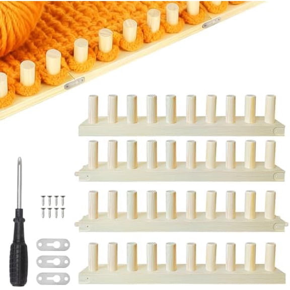 65" Chunky Blanket Loom - Extra Large Foldable Wood Frame - Adjustable DIY Hand Knitting Loom for Beginners - Portable Chunky Yarn Loom for 38 42 48 55 58 60 65 Inch - Relaxing Craft Gift