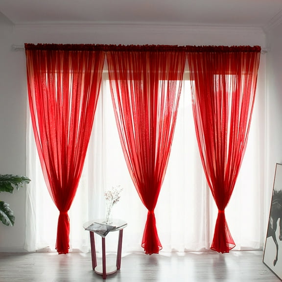 Up to 65% off Clearance! Curtain, Leaves Sheer Curtain Tulle Window Treatment Voile Drape Valance 1 Panel Fabric Polyester Curtains Kingtowag, 1 Pc One Curtain