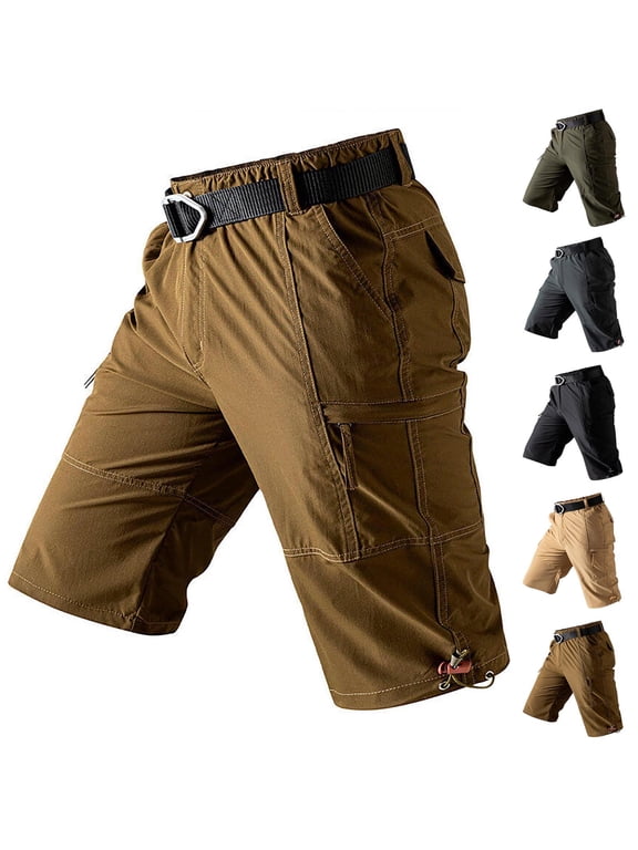 Up to 65% Off Clearance DDAPJ pyju Big and Tall Cargo Shorts for Men Cotton Ripstop Hiking Work Shorts Lightweight Outdoor Tactical Short Pants with Multi Pockets Black XXXXXL