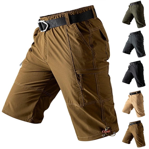 Up to 65% Off Clearance DDAPJ pyju Big and Tall Cargo Shorts for Men Cotton Ripstop Hiking Work Shorts Lightweight Outdoor Tactical Short Pants with Multi Pockets Coffee XXL