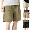 thumbnail image 1 of Up to 65% Off Clearance DDAPJ pyju Mens Baggy Cargo Shorts Vintage Casual Street Shorts Lightweight Quick Dry Hiking Work Shorts with Multi Pockets Beige XXL, 1 of 7