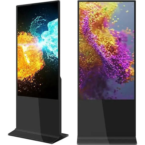 65" Digital Signage Displays 4K NonTouch-Screen Kiosks Advertizing IPS Full HD LCD Screen Floor Standing Digital Signage Interactive Display with WiFi HDMI/USB Input Auto AD Player, Android OS