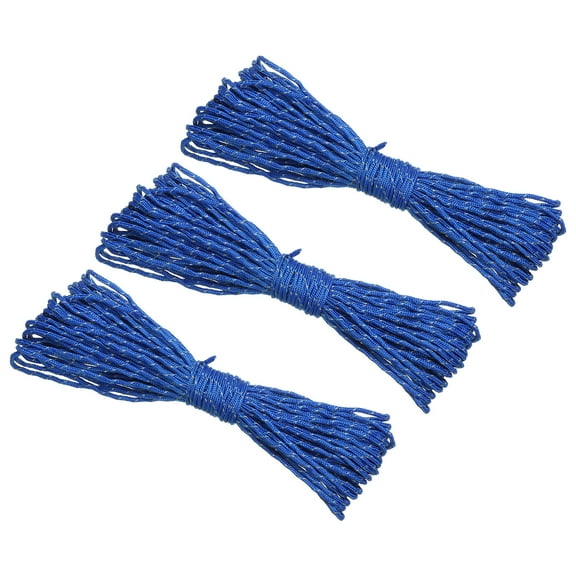 65 Feet Reflective Guyline Camping Paracord 3mm , 3 Pack Nylon Tent Cord Guyline Rope Blue