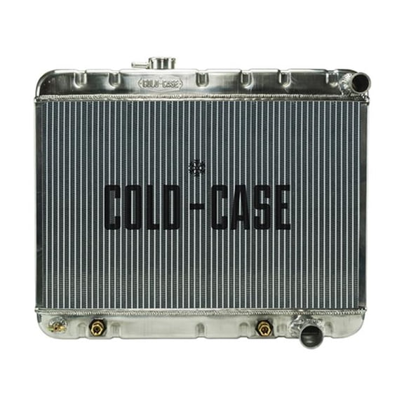 Cold Case Radiators CCRGPG20 25.75 x 20.125 x 3 in. Passenger Side Inlet & Outlet Radiator for 1964-1965 GM A-Body without Air Conditioning - Polished