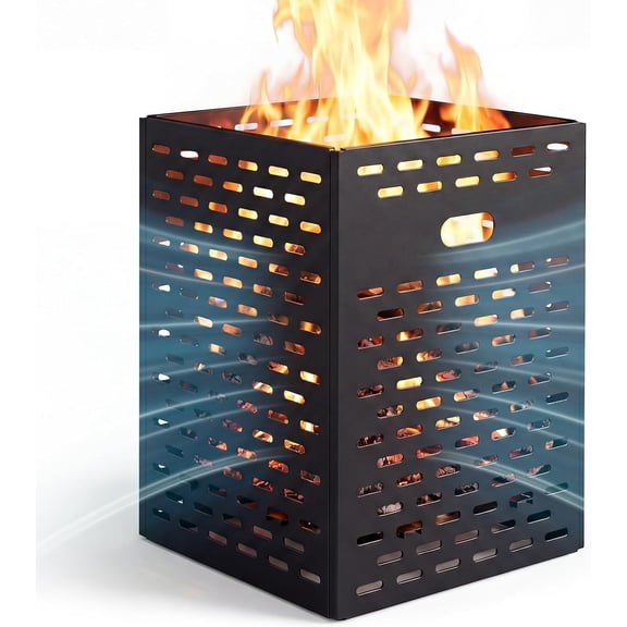65 Gallon Burn Barrel for Outside for Burning Trash | Ultra Thick Incinerator w/Multiple Venting Holes, 4 Support Rods for Yard Waste, Outdoor Metal Burn Cage for Paper Leaf Trash