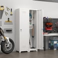 thumbnail image 1 of 65"H Heavy Duty Steel Tool Storage Cabinet, Garage Storage Cabinets with Ventilated Structure, Storage Locker with Adjustable Hooks for utility room gym and garage, White, 1 of 6