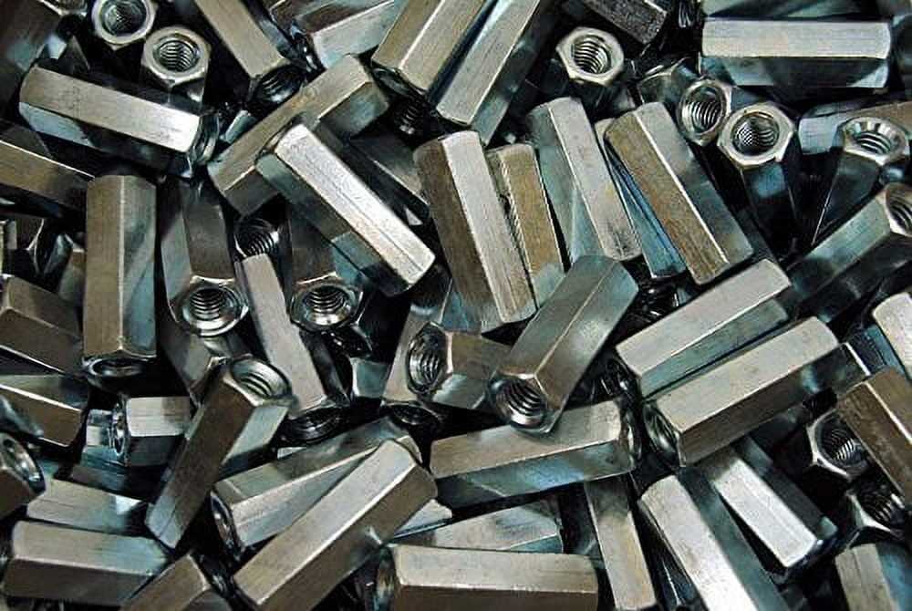 (65) Hex Coupling Nuts 3/816 x 5/8 x 13/4 Threaded Rod Connector Zinc