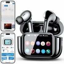 VEAT00L Wireless Earbuds Bluetooth Headphones, Ear Buds with Touch Screen, ANC ENC Noise Cancelling Transparency Mode, 58H Stereo Deep Bass, IPX7 Waterproof, Clear Calls, 7 EQ for iOS Android (Black)