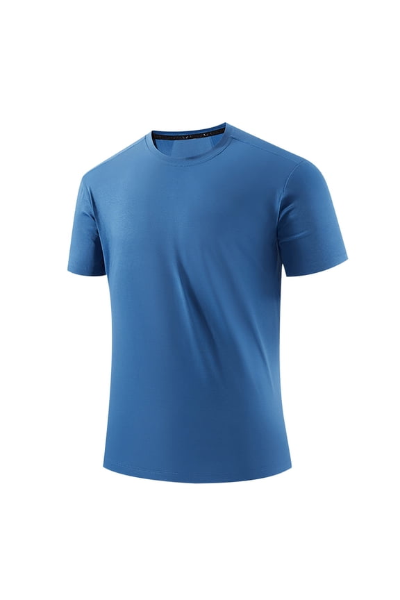 Mens Clothes Loose Casual Sports Seamless Plus Size Top Men's Cool Breathable Drying Short Sleeved Round Neck Top
