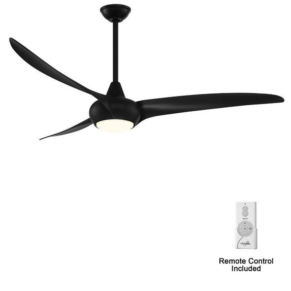 65 Inch 3 Blade Ceiling Fan With Light Kit-Coal Finish-Coal Blade Color Minka Aire Fans F848-Cl