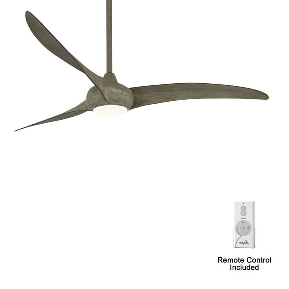 65 Inch 3 Blade Ceiling Fan With Light Kit-Driftwood Finish-Driftwood Blade Color Minka Aire Fans F848-Drf