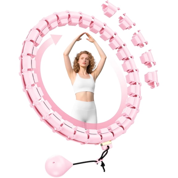 65 Inch Adjustable Fitness Waist Hoop 32 Detachable Links, Quiet Non-Drop Tool for Adults Weight Loss, Plus Size Exercise Women & Beginners
