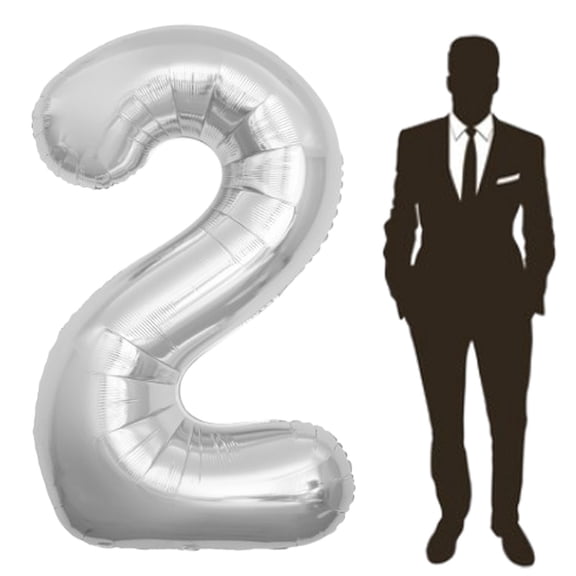 65 Inch Giant Silver Foil Number Balloon,Old Children's Birthday Party Helium Balloon Wedding And Celebration Themed Party Decoration Supplies