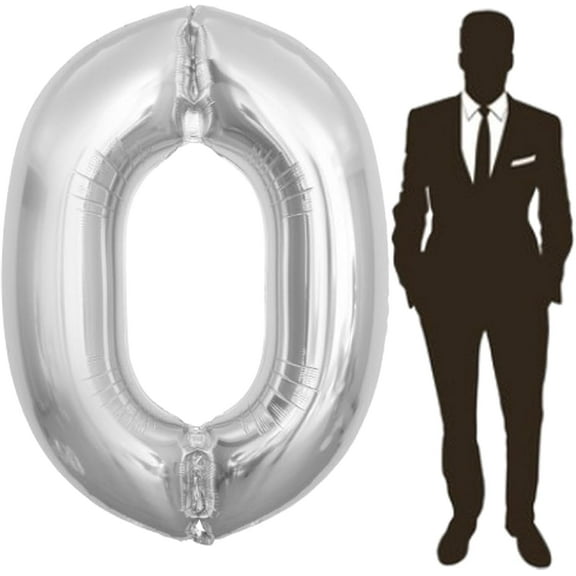65 Inch Giant Silver Foil Number Balloon,Old Children's Birthday Party Helium Balloon Wedding And Celebration Themed Party Decoration Supplies
