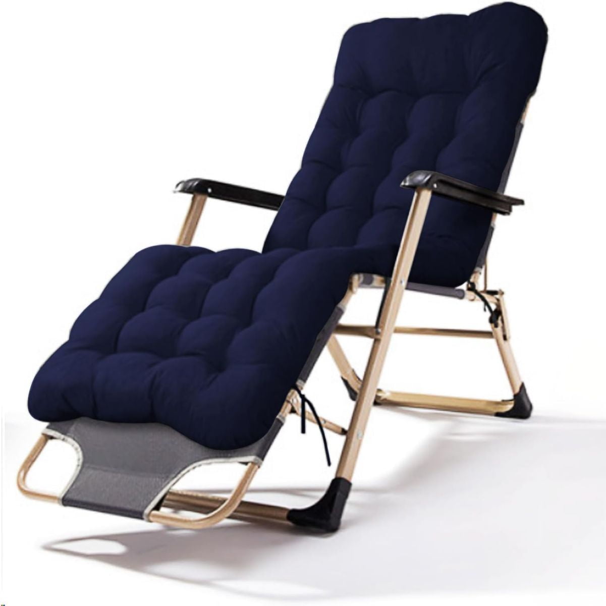 65-Inch Patio Chair Lounger Cushion, Thicker Padded Chaise Lounger, Swing Bench Cushion Zero Gravity Chair Pad for Outdoor Indoor Home Office, Navy Blue(Chair not included)