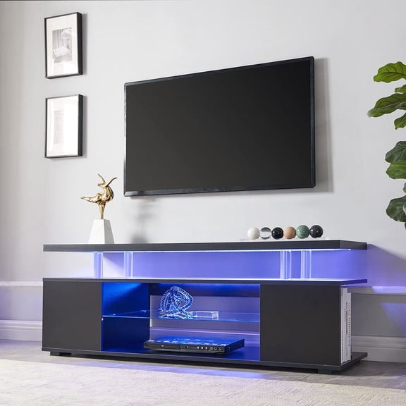 65 Inch TV Stand with Side Cabinet | Smooth Waterproof Surface | Engineered Wood with Good Workmanship | Resolves Cleaning and Storage Concerns