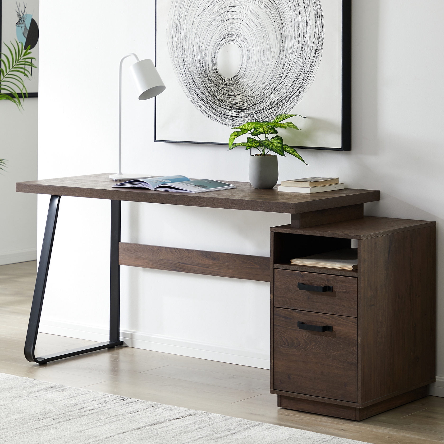 65-Inch Writing Study Table with Drawers | Ideal for Laptop, Printer ...
