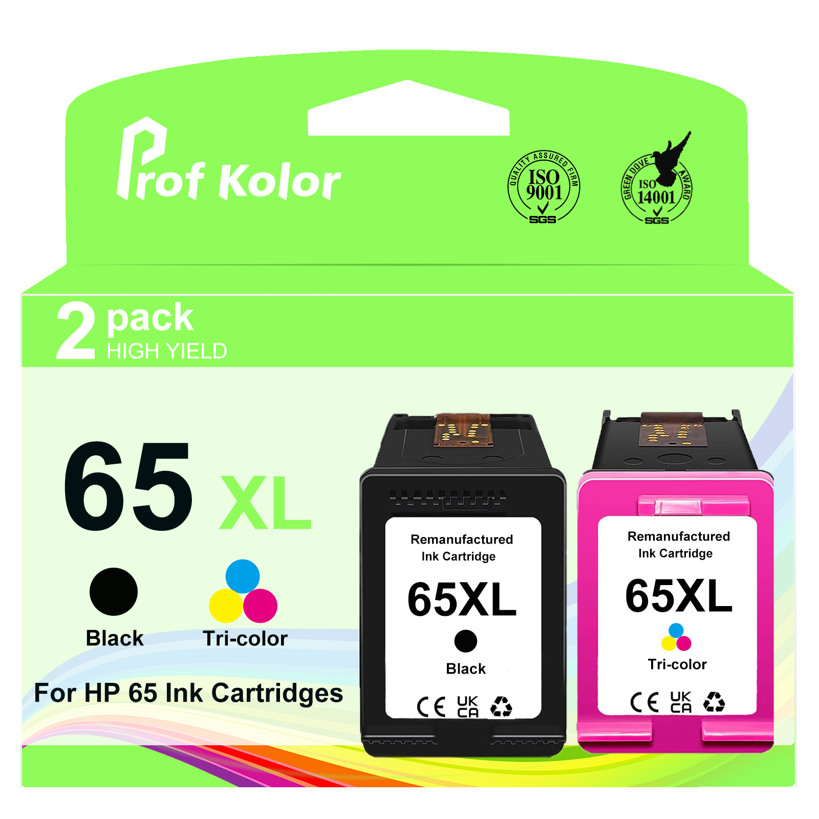 65 Ink Cartridges Black and TriColor for Printer Ink HP 65 Work