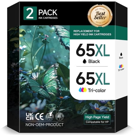 65 Ink Cartridges Compatible for 65 Black/Tri-color Ink Cartridges (2 Pack)