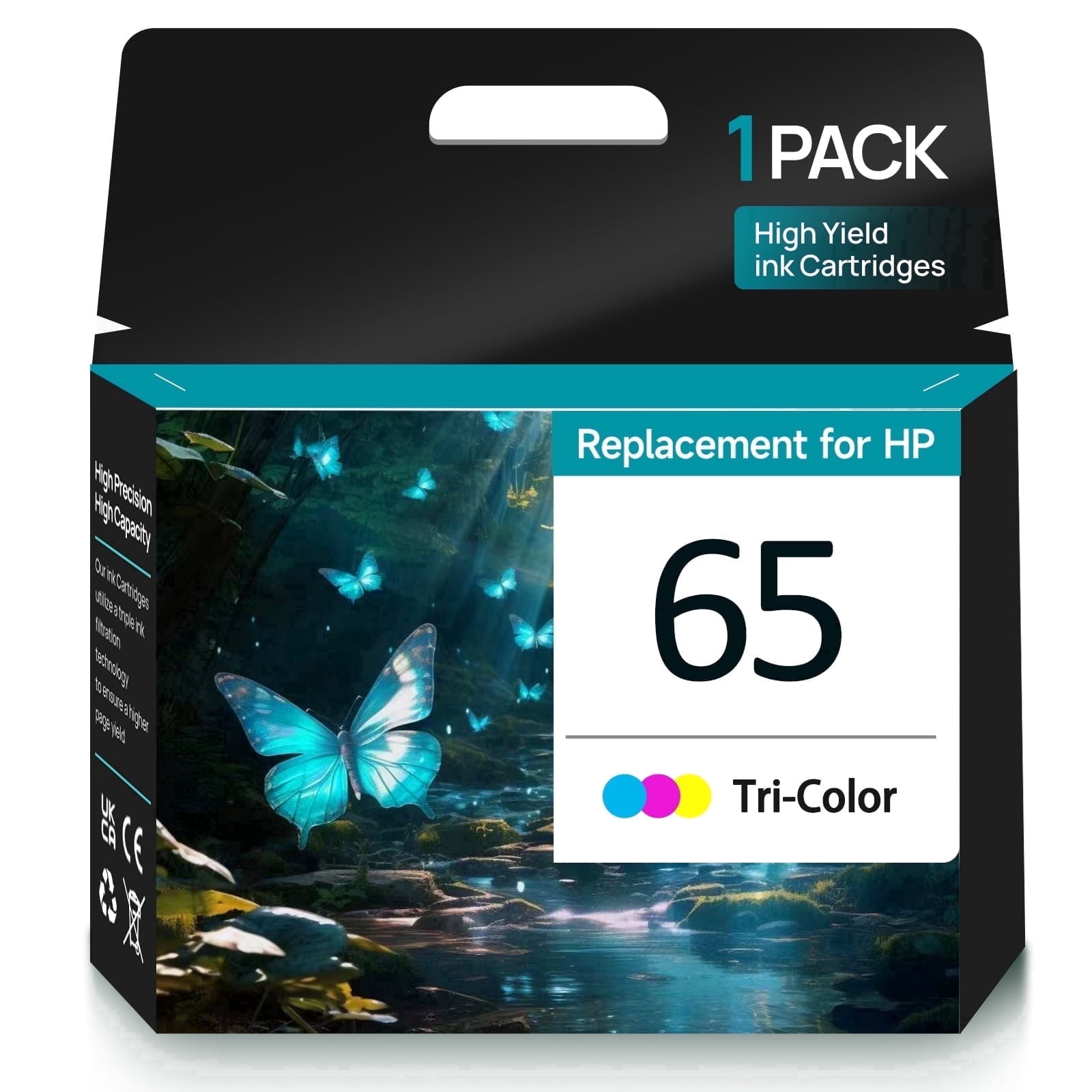 65 Ink Cartridges for HP 65 Tri-Color Ink Cartridge for HP Ink 65 Compatible for HP Printer Ink 65 (1 Tri-color)