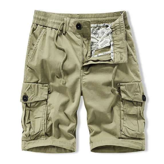Joau Mens Casual Cargo Shorts Classic Elastic Waist Stretch Cargo Shorts Outdoor Quick Dry Lightweight Camping Hiking Workout Shorts with 6 Pockets