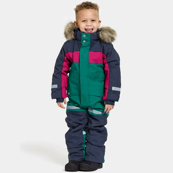 Kids Girls Boys One Pieces Snowsuits Ski Suits Kids Boys Colorful Siamese Snowsuits Ski Suits Jackets Winter Jumpsuits For 1-14 Years Green 14 Years