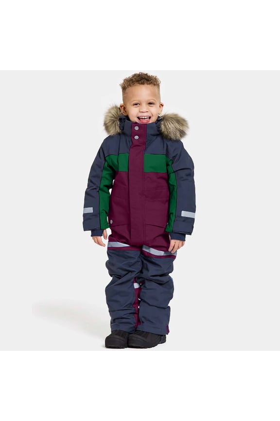 Kids Girls Boys One Pieces Snowsuits Ski Suits Kids Boys Colorful Siamese Snowsuits Ski Suits Jackets Winter Jumpsuits For 1-14 Years Purple 3 Years