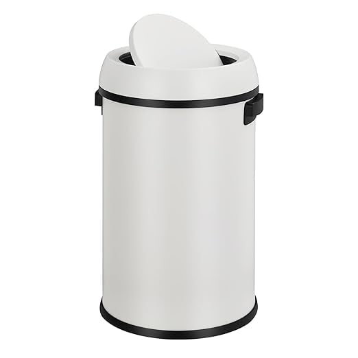 65 Liter Open Top Trash Can with Swing lid, Commercial Grade, Stainless Steel