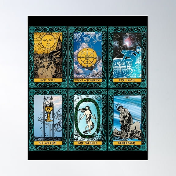 65 Mcmlxv Lucky Tarot Cards Poster Wall Art, Modern Wall Decor For Living Room Bedroom, 8x12 UNFRAMED