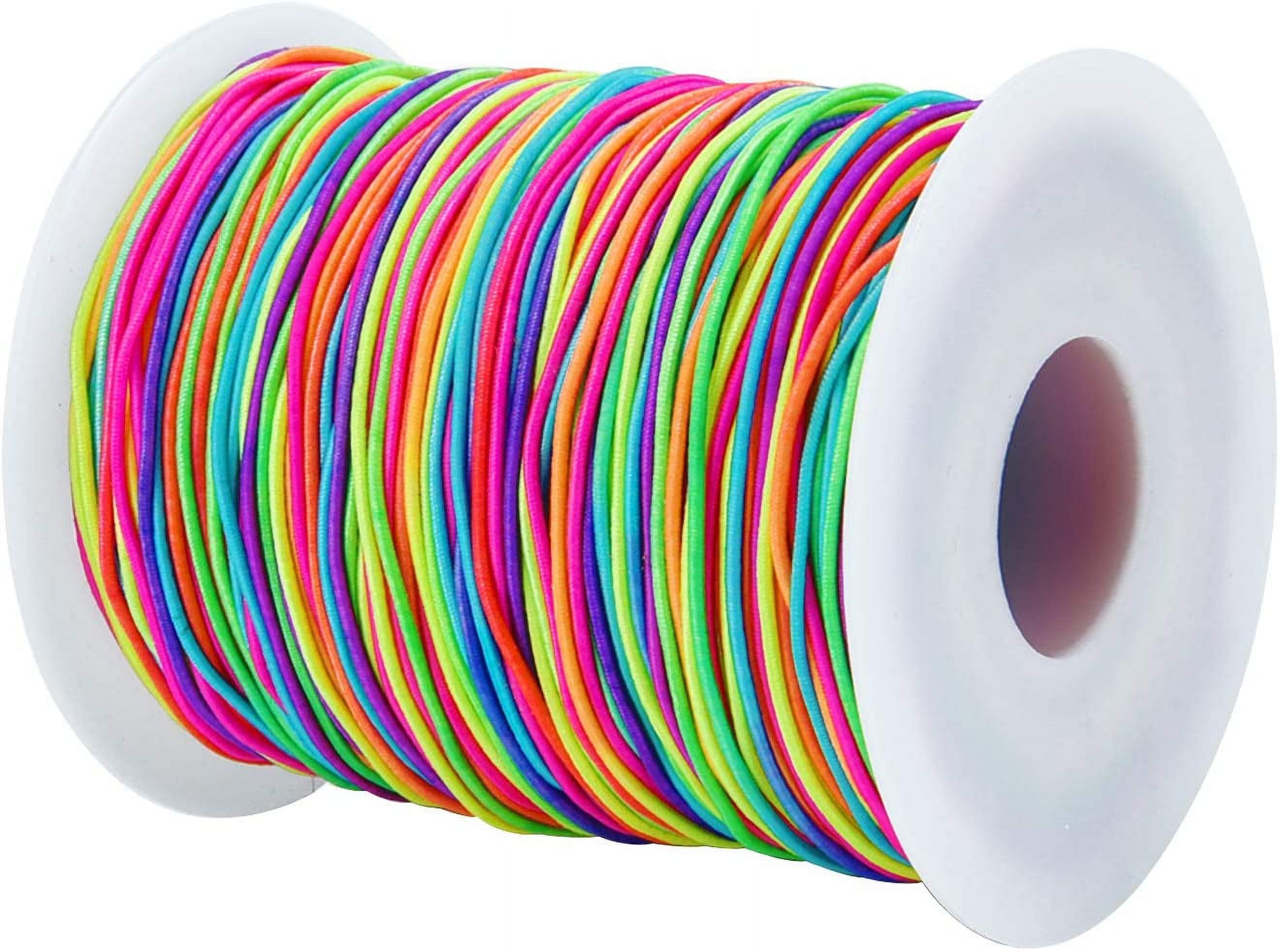 65 Meters Rainbow Elastic Cord Pony Bead String Rainbow Elastic String Bead  Elastic Cord Stretchy Bracelet String for Jewelry Bracelet Making, Necklace  String and Crafts 