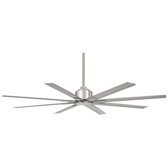 Outdoor Ceiling Fan In Transitional Style 13.5 Inches Tall By 65 Inches Wide-Brushed Nickel Wet Finish-Silver Blade Color Minka Aire Fans F896-65-Bnw