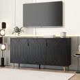thumbnail image 1 of 65" Modern TV Stand with 3 Doors & Adjustable Shelves​ – Scandinavian Style Media Console for 70" TVs, Entertainment Center with Metal Legs, 1 of 18