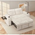 thumbnail image 1 of 65" Multifunctional Chenille Loveseat Sleeper Sofa with Pull-Out Bed, Adjustable Backrest, USB Charging Ports, Cup Holders, Side Table & Storage Armrests, Easy Assembly, 1 of 6