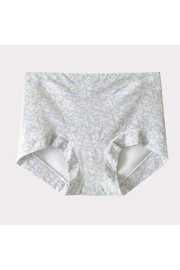New Women's Underwear with Floral Patterns Large Size Mid Waist Cotton Extended Crotch Cinched Abdomen Breathable Triangular Shorts
