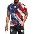 thumbnail image 1 of Up to 65% Off! Fmbrln Mens Plus Size 4th of july T-Shirts Fashion Short Sleeve Crew Neck Casual Loose Independence Day Print Tops Comfy Patriotic Tees, 1 of 5