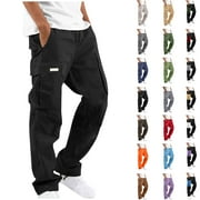 SOVLVND Up to 65% Off, Mens Sports And Leisure Running Fast Drying Loose And Breathable Solid Color Drawstring Outdoor Fitness Pants Sport Cargo Pants Fashionable