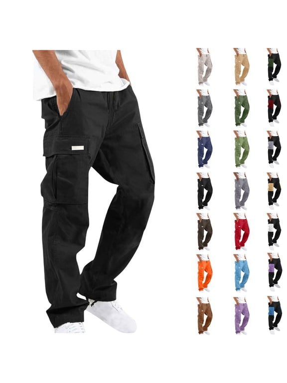 Up to 65% Off, Mens Sports And Leisure Running Fast Drying Loose And Breathable Solid Color Drawstring Outdoor Fitness Pants Sport Cargo Pants Fashionable