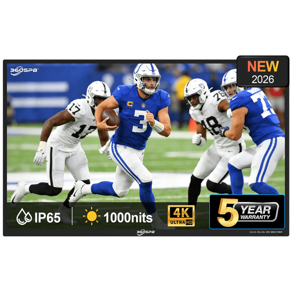 65"Outdoor TV, 4K UHD Smart TV, IP65 Waterproof, Suitable For Partial Sun, PatioBuilt-in Voice Assistant & Dolby Atmos| 360SPB®