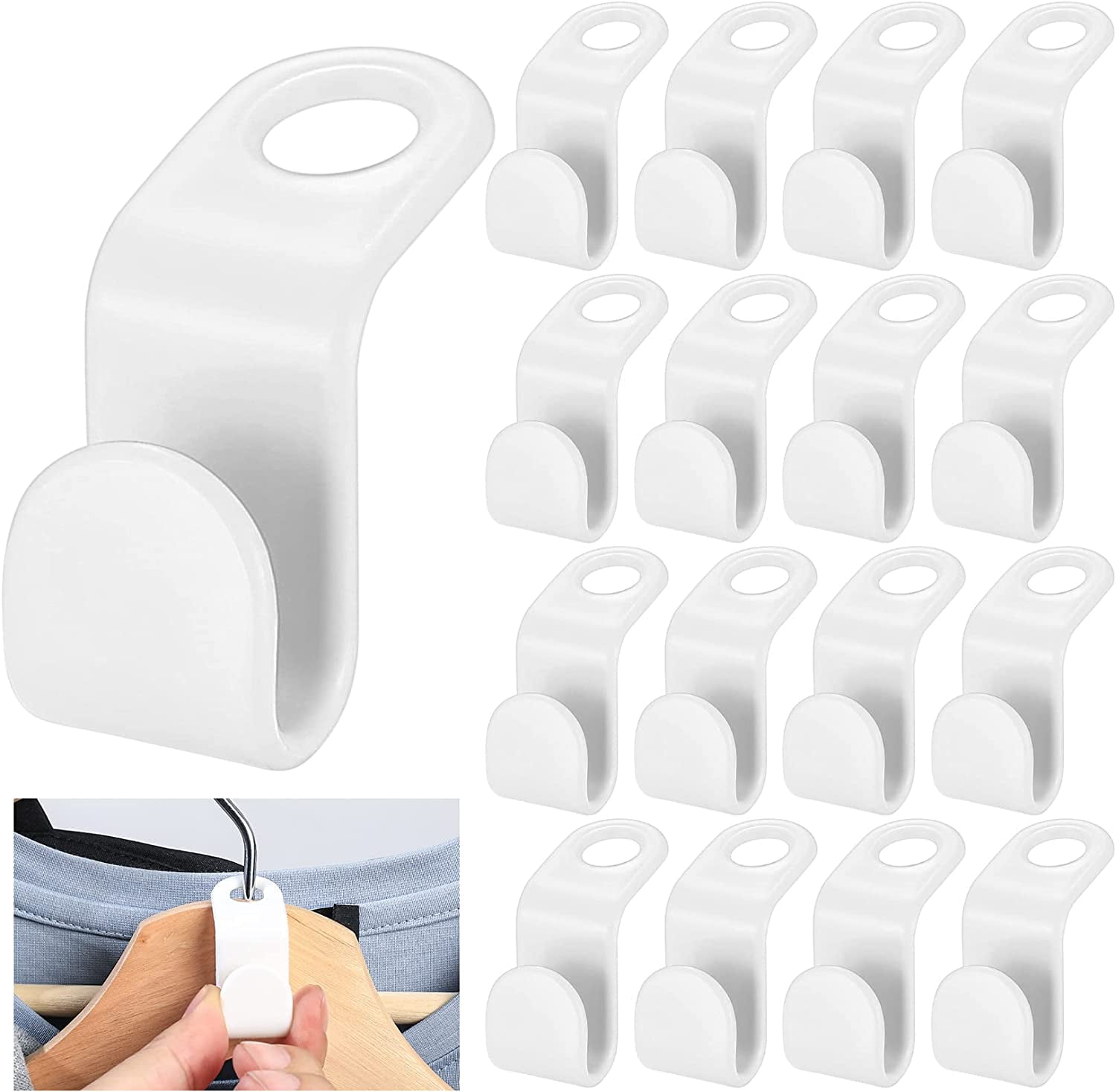 65 Pcs Clothes Hanger Connector Hooks, Space Saver Hangers, Space