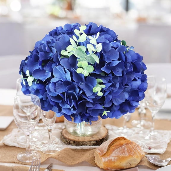 65 Pcs Navy Blue Hydrangea Artificial Flowers Bulk Realistic Faux Hydrangeas Silk Flowers with Stems for Home,Weddings,Centerpieces,Party,Garden,Baby Shower,Arch Florals Decorations