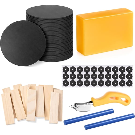 65 Pcs Pool Table Leveling Kit Include 15 Leg Shims 16 Wood Wedges 30 Marker Dots 1 Beeswax 2 Blue Wax 1 Staple Remover, Complete Billiard Cloth Install Set for Leveling Recovery Refelting